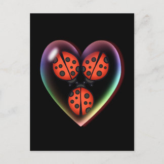 Carte Postale LOVE BUG & HEART BUBBLE par SHARON SHARPE