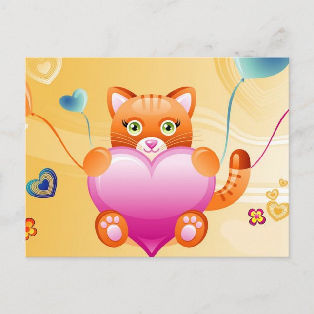 Carte Postale Love Cat (Devant)