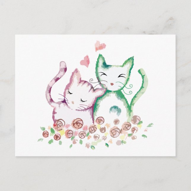 Carte Postale Love Cats (Devant)