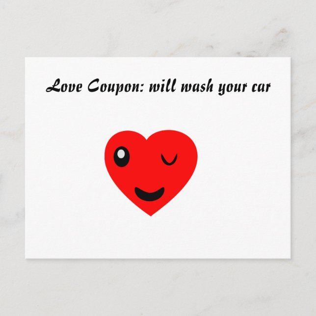 Carte Postale Love Coupon : lavera votre voiture (Devant)