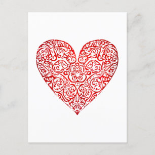 Carte Postale Love Doodle Heart Art Abstrait, No 02
