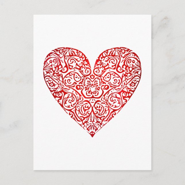 Carte Postale Love Doodle Heart Art Abstrait, No 02 (Devant)