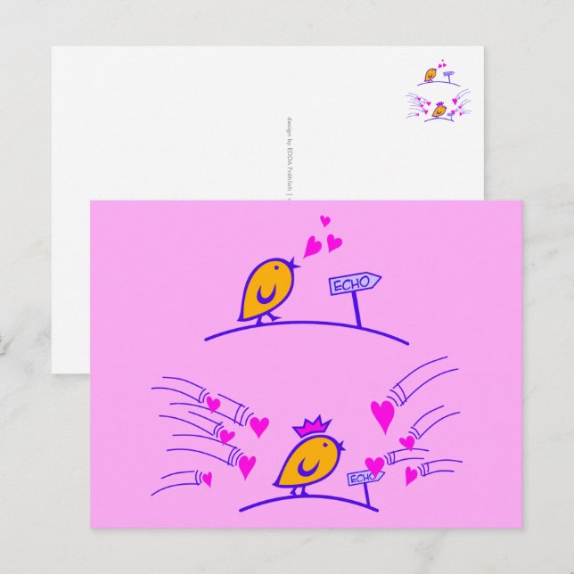 Carte Postale LOVE ECHO - Bande dessinée Tweetlercools 3 (Devant / Derrière)
