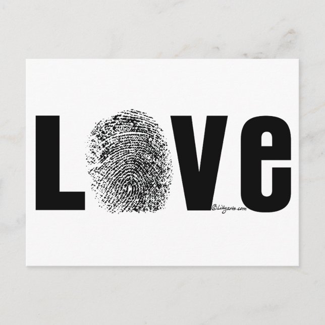Carte Postale Love Fingerprint Black and White (Devant)