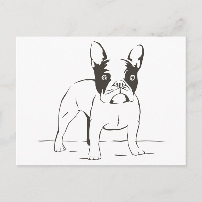 Carte Postale Love French Bulldog Chien Chien Chien Chien Pot Ca (Devant)