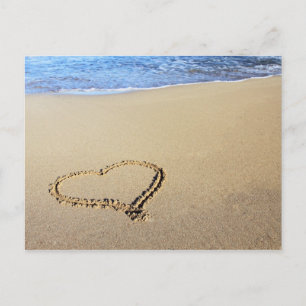 Carte Postale Love Heart Beach