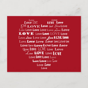 Carte Postale Love Heart Word