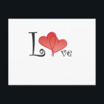 Carte Postale Love Hearts<br><div class="desc">Postcard Horizontal Template</div>