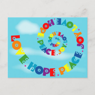 Carte postale Love Hope Peace Joy