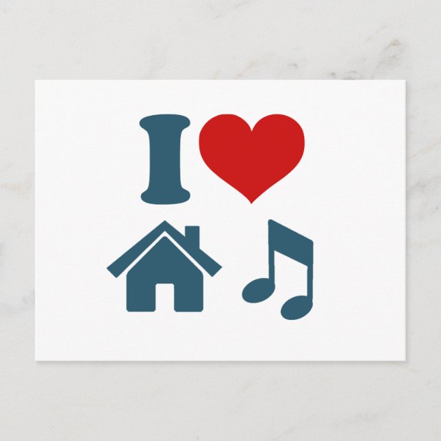 Carte Postale Love House Music (Devant)