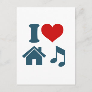 Carte Postale Love House Music