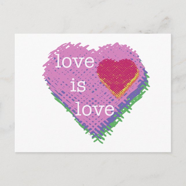 Carte Postale Love is Love Heart Postcard (Devant)