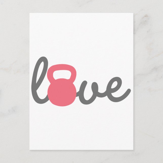 Carte Postale Love Kettlebell Pink (Devant)
