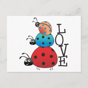 Carte Postale Love Ladybugs