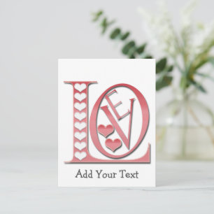 Carte Postale Love Letters With Hearts par Shirley Taylor