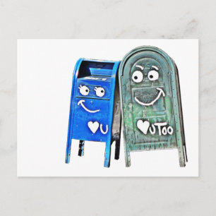 Carte Postale love mailboxes : je vous aime