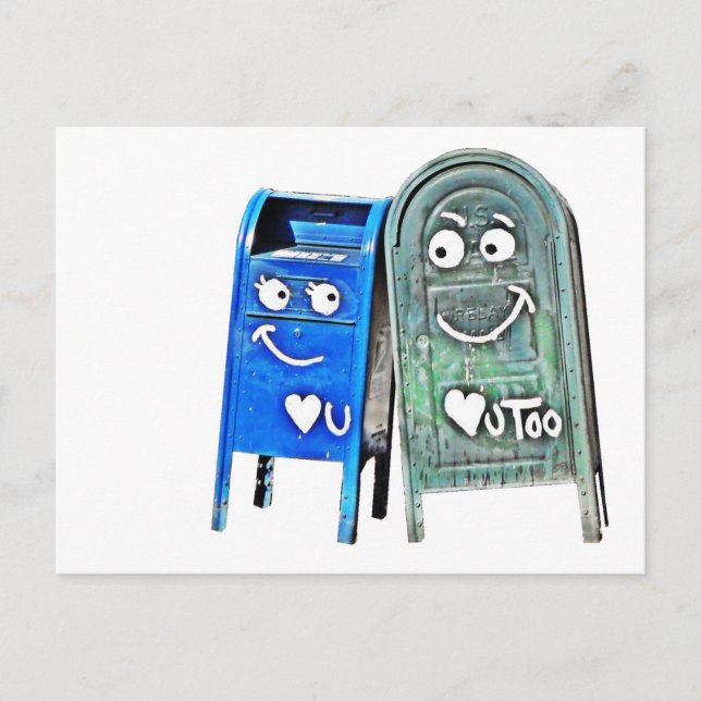Carte Postale love mailboxes : je vous aime (Devant)