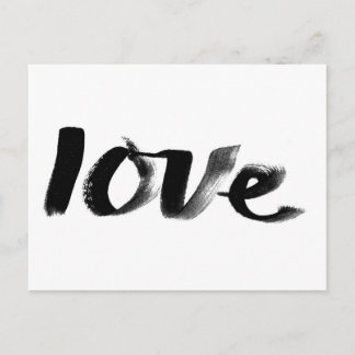 Carte postale Love, manuscrite, noire et blanche p