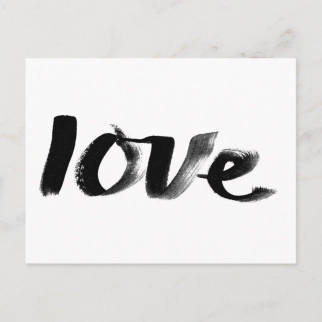 Carte postale Love, manuscrite, noire et blanche p (Devant)