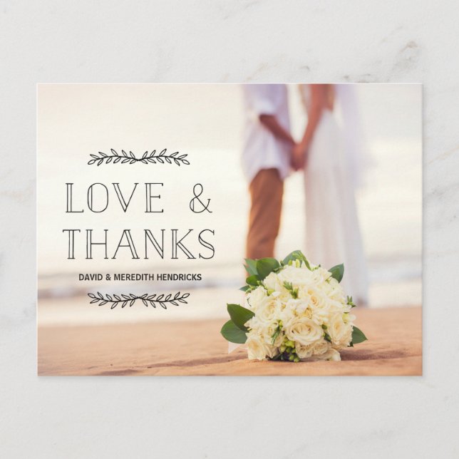 Carte Postale Love & Merci Black Overlay Merci photo (Devant)