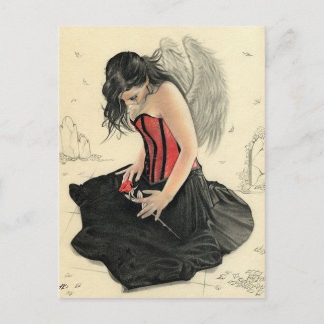 Carte Postale Love never das mourning angelPostcard (Devant)