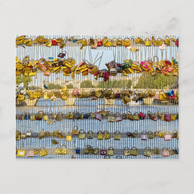 Carte Postale Love padlocks sur Pont de Solferino - Paris, Franc (Devant)