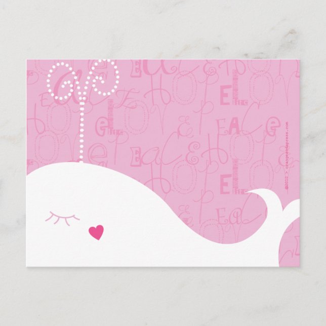 Carte postale Love Peace Hope Whale (Devant)