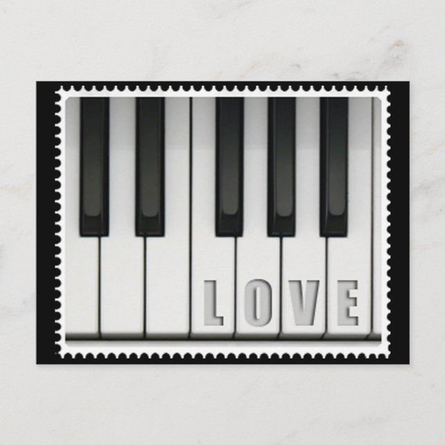 Carte Postale Love Piano (Devant)