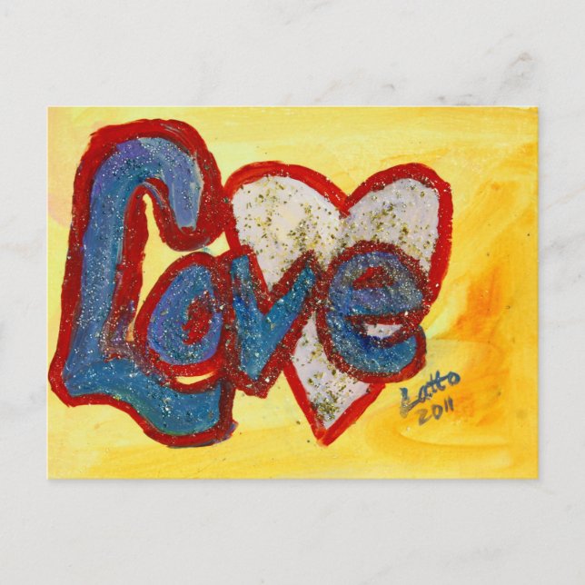 Carte postale Love Red Rimmed Heart (Devant)