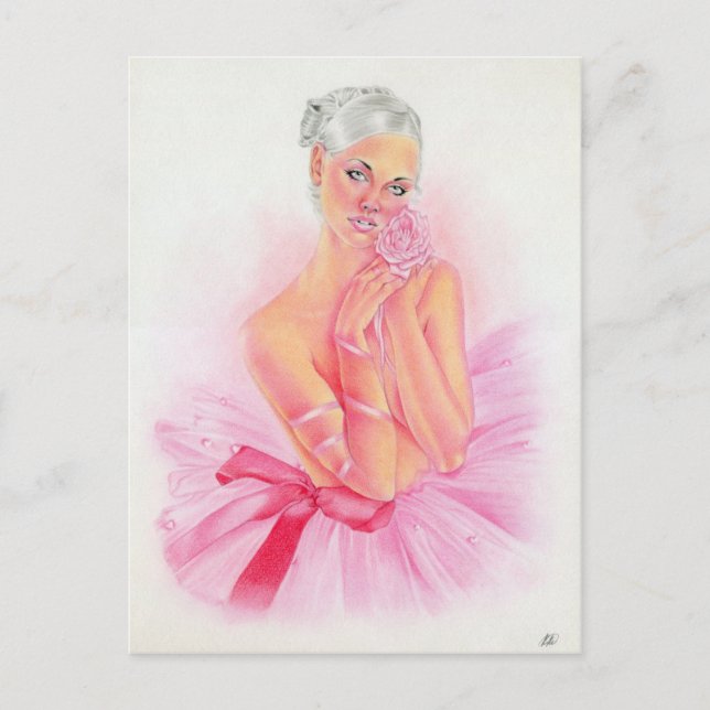 Carte postale Love Rose Ballerina (Devant)
