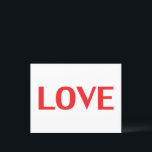 Carte Postale Love rouge typographie moderne Saint Valentin<br><div class="desc">Love rouge et blanc typographie minimaliste moderne élégante Valentine's Day Postcard</div>