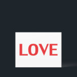 Carte Postale Love rouge typographie moderne Saint Valentin<br><div class="desc">Love rouge et blanc typographie minimaliste moderne élégante Valentine's Day Postcard</div>