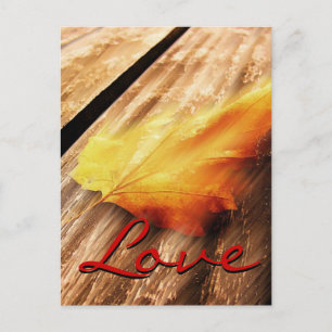 Carte postale Love Script Falling Leave