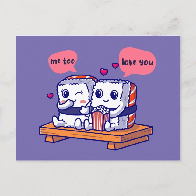 Carte postale Love Sushi Couple (Devant)
