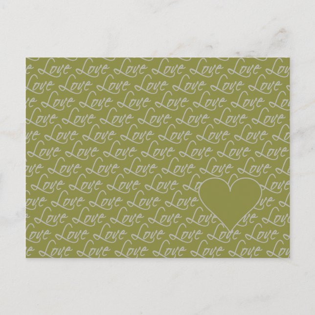 Carte postale Love Text, personnaliser (Devant)