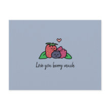 Carte postale "Love you berry beaucoup"