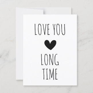 Carte Postale Love You Long Time Typographie Coeur