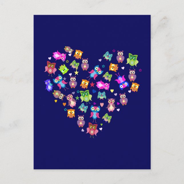 Carte Postale Lovebirds - hibou (Devant)