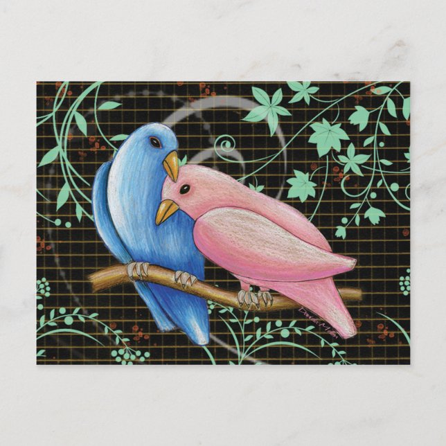 Carte Postale Lovebirds Postcard (Devant)