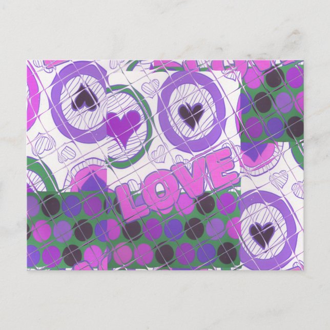Carte Postale Lovely Love Heart Motif Art Imprimer (Devant)