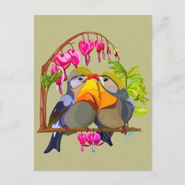Carte Postale Lovely Pekin Robin Bird Pair (Devant)