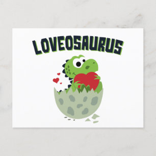 Carte Postale Loveosaurus Saint Valentin Dinosaur Dino Cute
