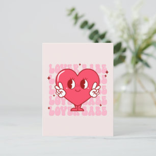 Carte Postale Lover Babe Coeur souriant mignon et texte répété