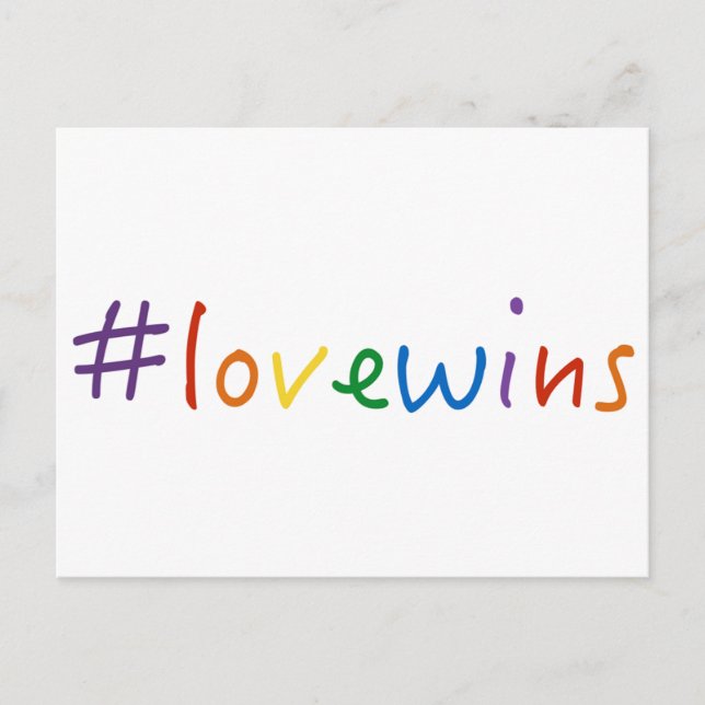 Carte Postale #lovewins l'amour gagne la fierté du mariage homos (Devant)