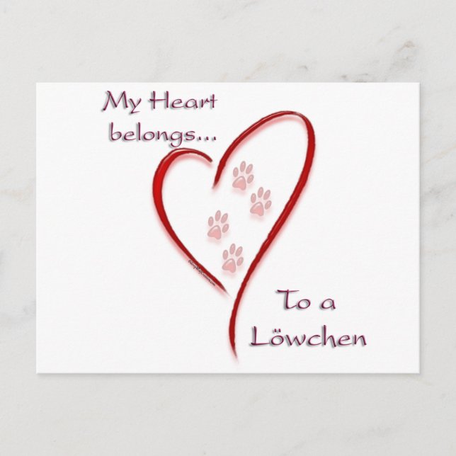Carte Postale Löwchen Coeur Belongs (Devant)