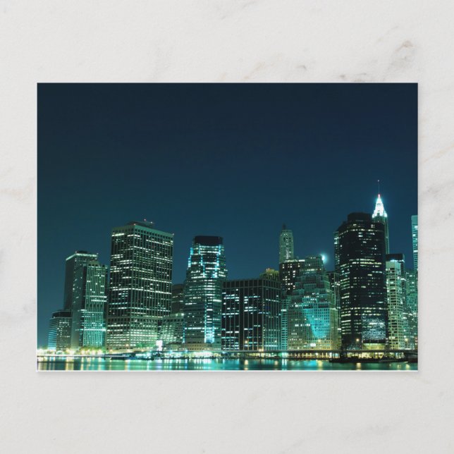 Carte Postale Lower Manhattan à la nuit, New York (Devant)