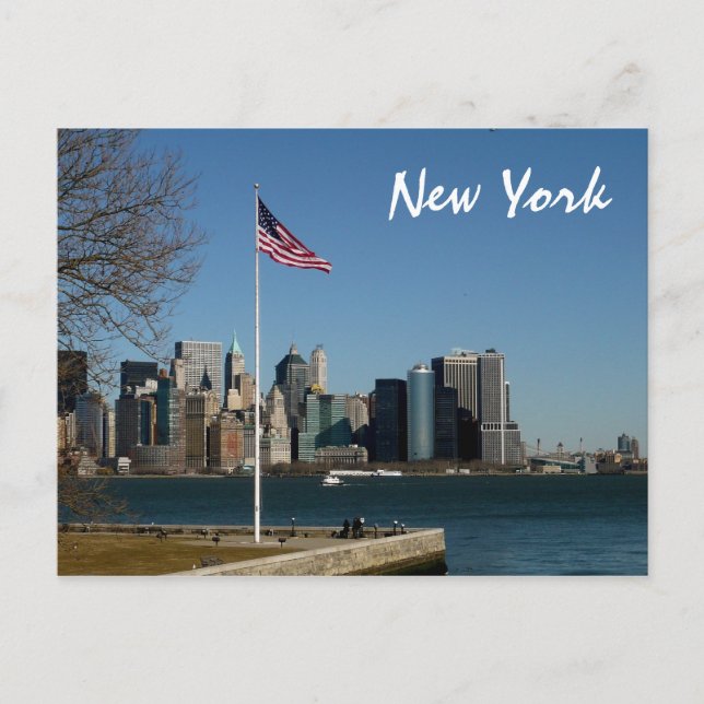 Carte Postale Lower Manhattan d'Ellis Island (Devant)