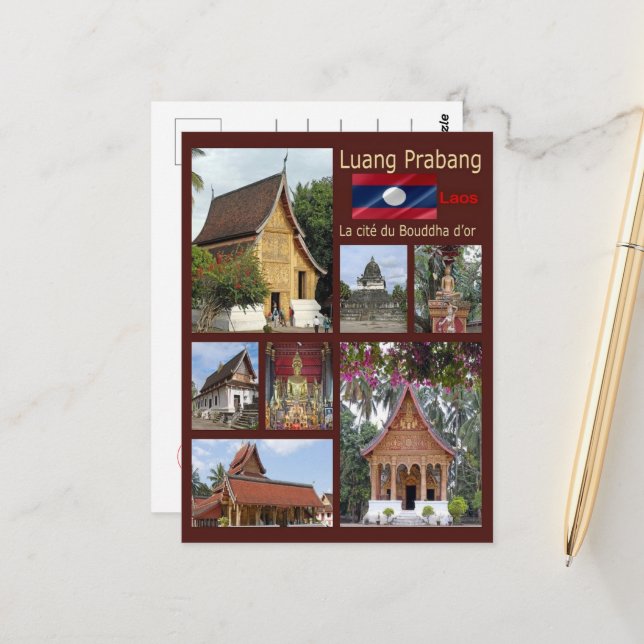 Carte Postale Luang Prabang - Laos - Mosaïque - (Devant/Arrière en situation)