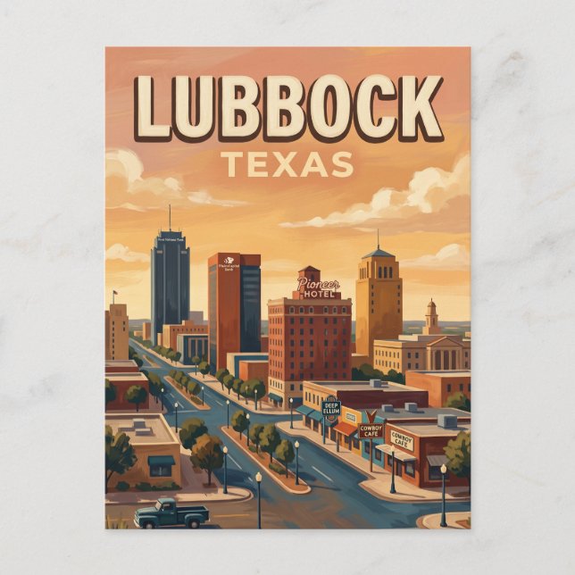 Carte Postale Lubbock Skyline Texas (Devant)