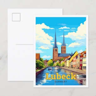 Carte Postale Lubeck Allemagne Travel Art Vintage